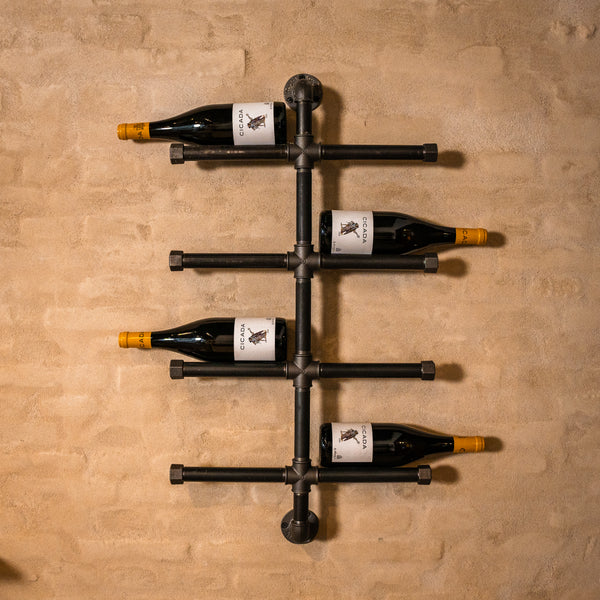 Wall mounted Wine bottle rack with 8 arms