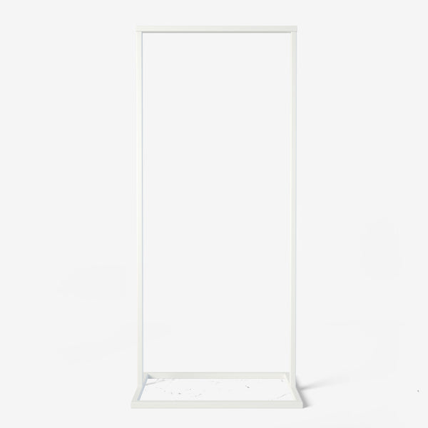 Frame Little Georgia FLAWED SELECTION shorter height - matte white clothes rack with a square bottom